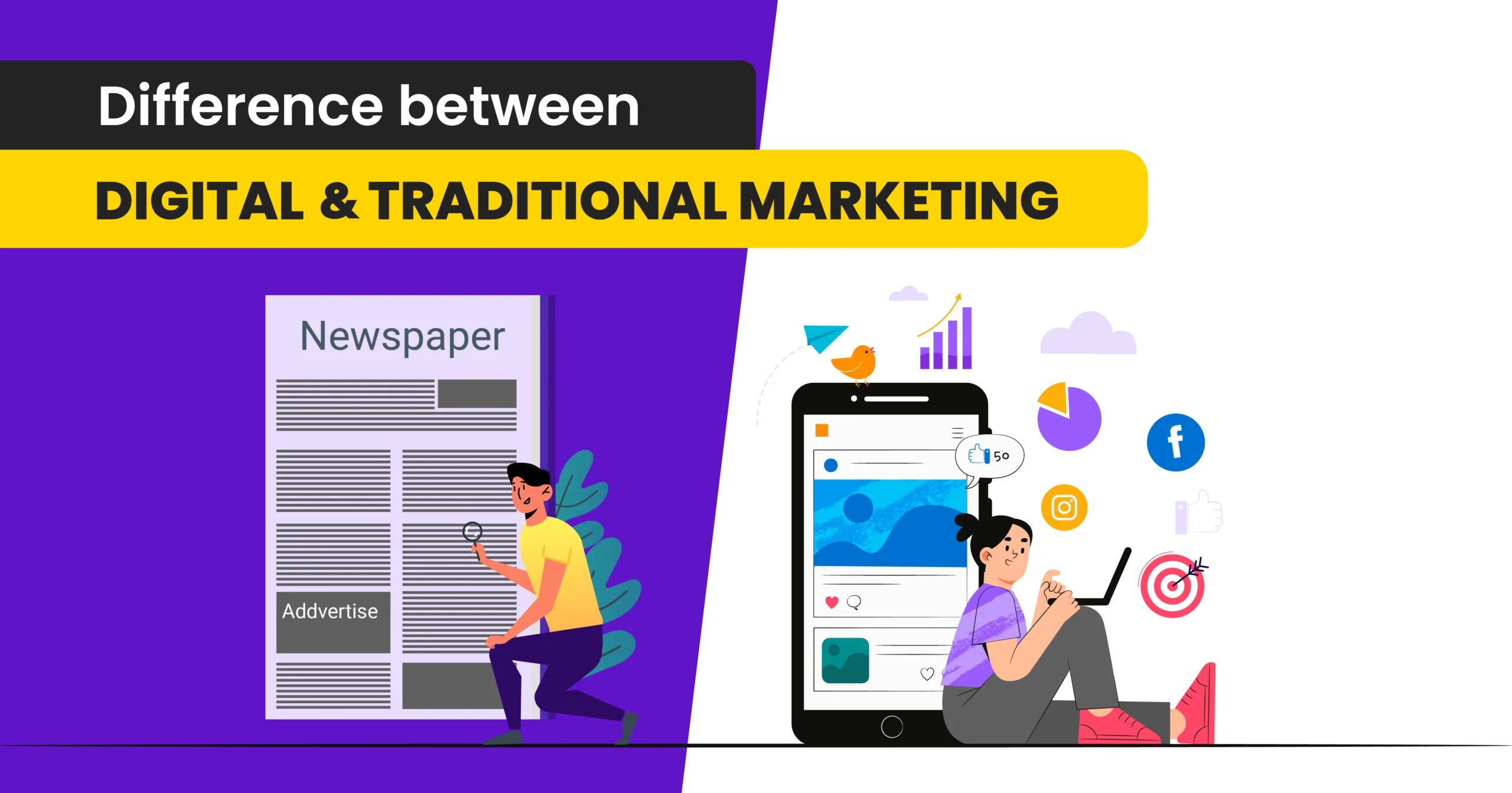 Difference Between Different Between Digital Marketing and Traditional Marketing in Hindi