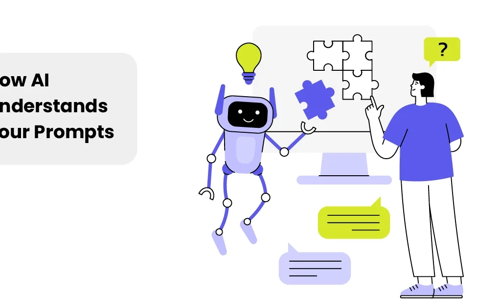 AI prompts को समझकर सही जवाब देता हुआ modern Artificial Intelligence system।